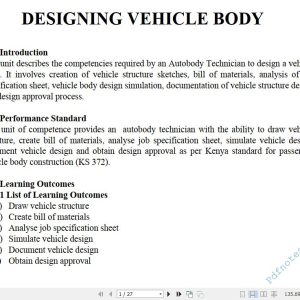 Designing Vehicle Body Pdf notes TVET CDACC Level 6