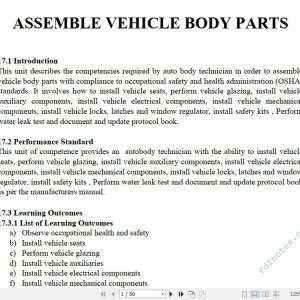 Motor Vehicle Assembling Pdf notes TVET CDACC Level 6