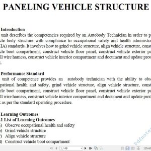 Panelling Vehicle Structure Pdf notes TVET CDACC Level 6