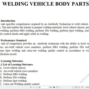 Welding Vehicle Body Parts Pdf notes TVET CDACC Level 6