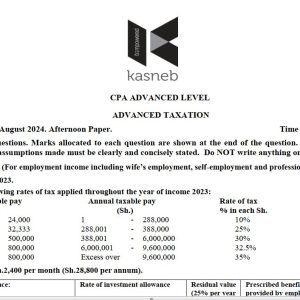 August 2024 Advanced Taxation Answers