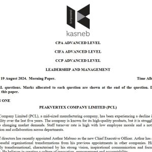 August 2024 Leadership and Management Past papers with answers