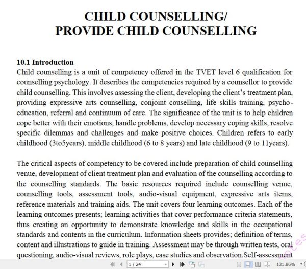 Child counselling