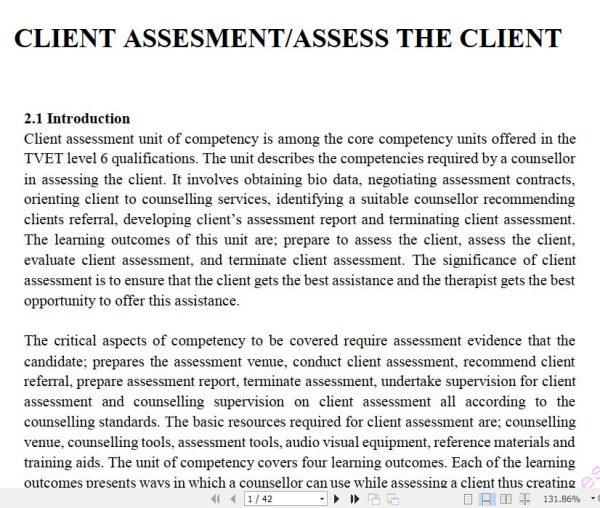 Client assessment pdf notes