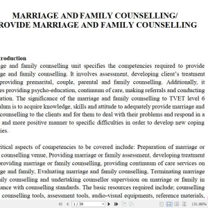 Marriage and family counselling