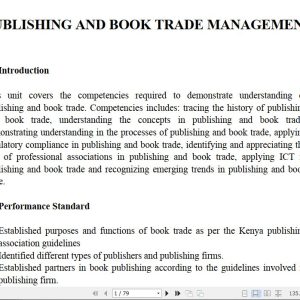 Publishing and Book Trade Management 