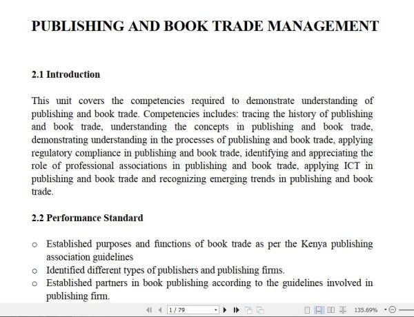 Publishing and Book Trade Management 