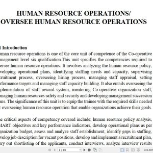 Human Resource Operations Learning Guide notes