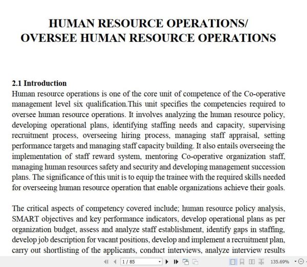 Human Resource Operations Learning Guide notes