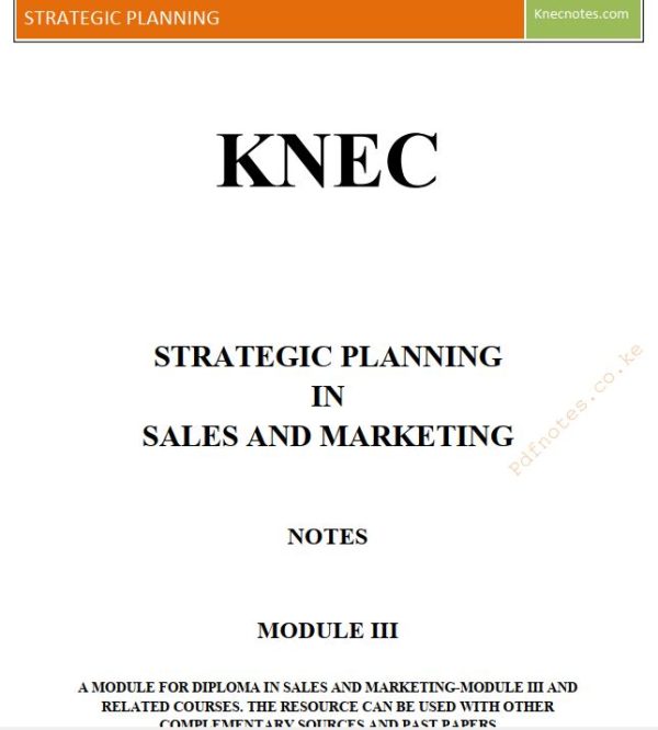 Strategic Planning In Sales and Marketing