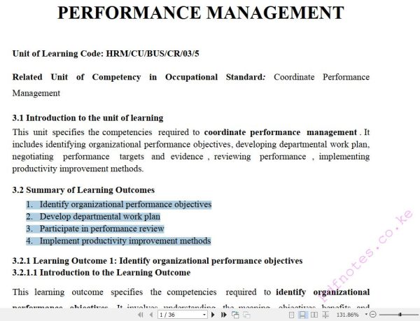 Participate in Performance Management Pdf notes TVET CDACC Level 5 CBET (Copy)