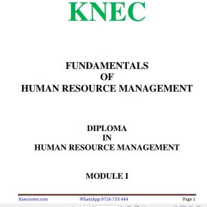 Fundamentals of Human Resource Management Pdf notes KNEC Diploma