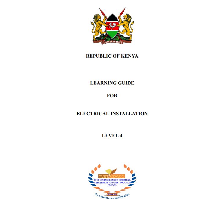 CBET Electrical Installation Level 4 TVET CDACC Learning Guide notes