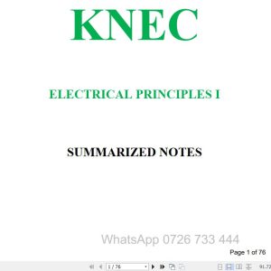 Electrical Principles I Pdf notes KNEC