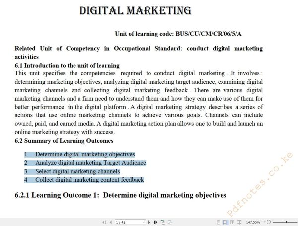 Digital Marketing Learning guide notes