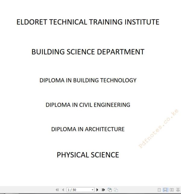 Physical Science notes - Diploma