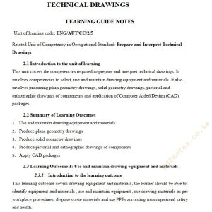 Prepare and Interpret Technical Drawings