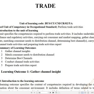 Trade Learning Guide Pdf notes