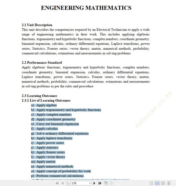 Engineering Mathematics Electronics Engineering notes