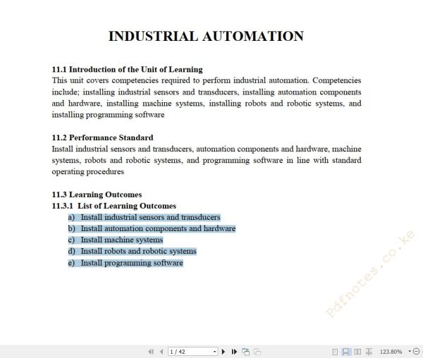 Industrial Automation Learning Guide notes