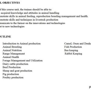 Animal Production notes