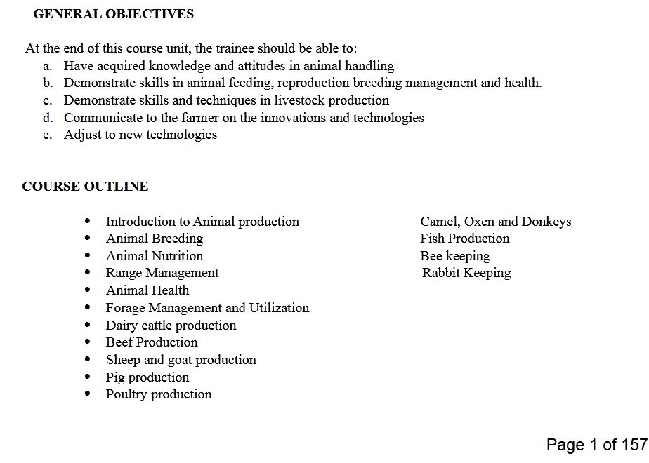 Animal Production notes