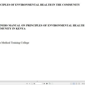 Principles of Environmental Health in the community Guide notes