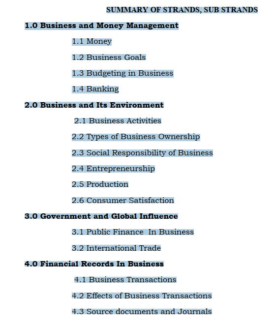 Grade 10 Business Studies Notes Term 1, 2 and 3