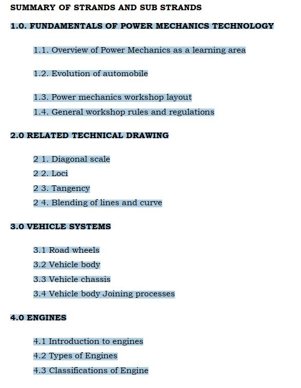 Grade 10 Power Mechanics notes Term 1, 2 and 3