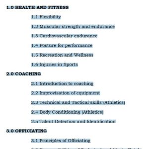Grade 10 Sports and Recreation Notes (Term 1, 2 and 3)